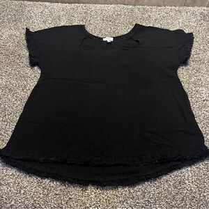 Umgee Black Short Sleeve Top Size Large.